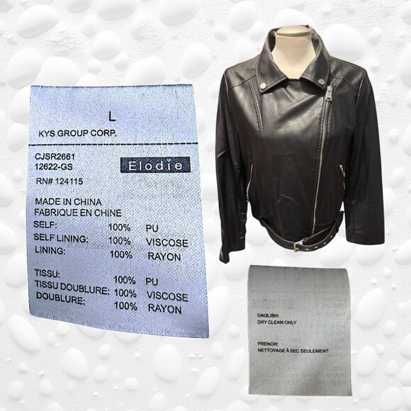 Edgy Black Faux Leather Moto Jacket - Butter Soft Size L - Picture 2 of 13